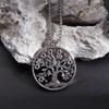 European and American Titanium Steel Tree of Life Pendant Trendy Gift Christmas Round Brand Necklace Stainless Steel