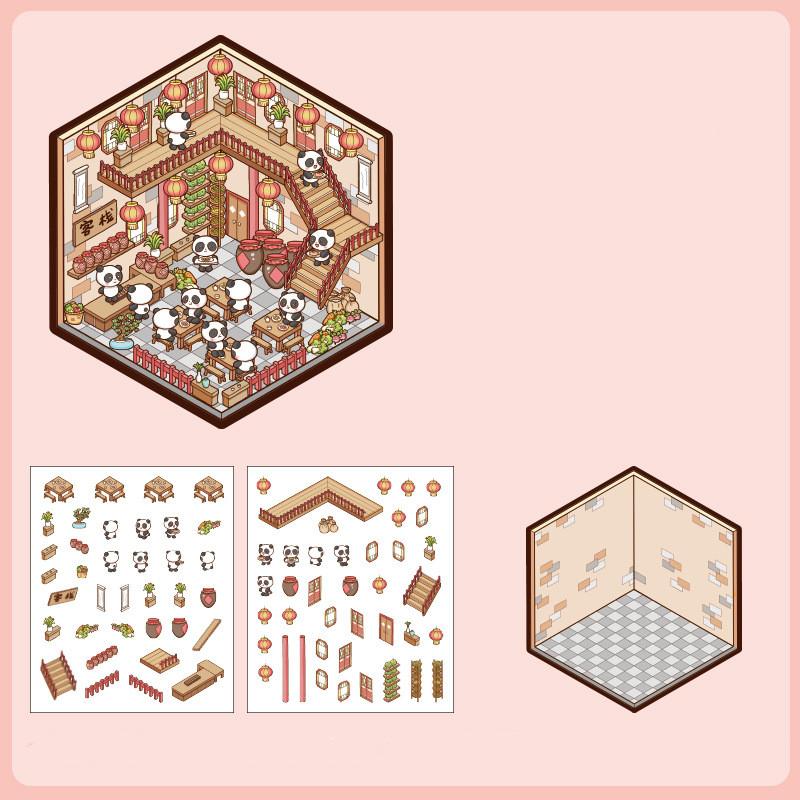 Сделай сам, ручная работа, милый мультяшный стикер, сладкая цветочная комната, библиотека, серия хлебобулочных изделий, наклейки для скрапбукинга, 3D-визуальные стековые наклейки