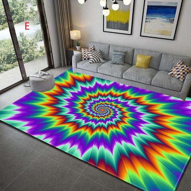 Vortex Illusion Carpet Entrance Door Floor Mat Abstract Geometric Optical Doormat Non -Slip Floor Mat Living Room Decor Rug