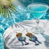 Fun Halloween Costume Jewelry 1 Pair Cute Acrylic Parrot Earrings, Tropical Animal Dangle Double Sided Full Color Earrings for Women, Summer