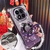 Glitter Shockproof Soft Phone Case For Xiaomi Poco X7 X6 F7 Pro M6 F6 X5 X3 NFC POCO C65 C75 Crystal Bracelet Phone Holder Cover