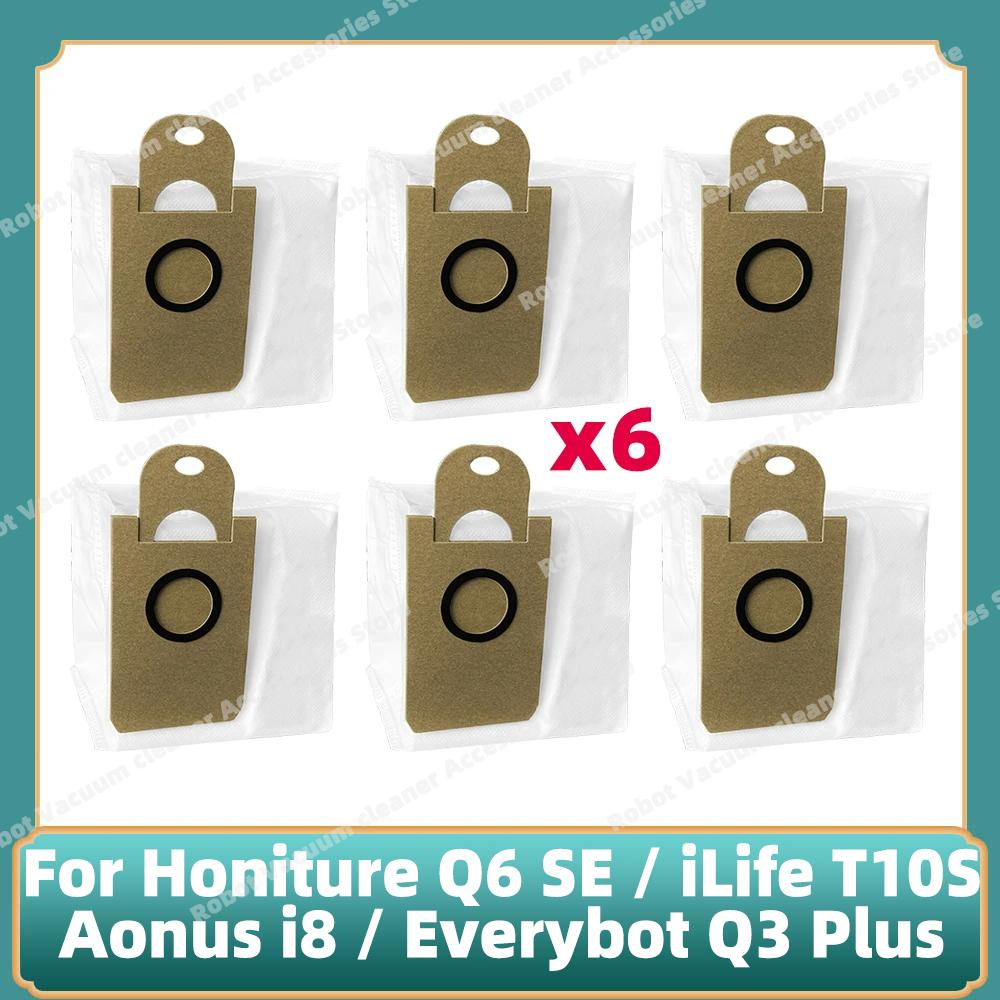 Compatible for Honiture Q6 SE / iLife T10S / Aonus i8 / Everybot Q3 Plus / Q3 Parts Main Side Brush Cloth Filter Dust Bag