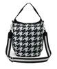 Официальная сумка через плечо CONVERTIBLE BUCKET Houndstooth BAG/1540 Женская черная/бежевая