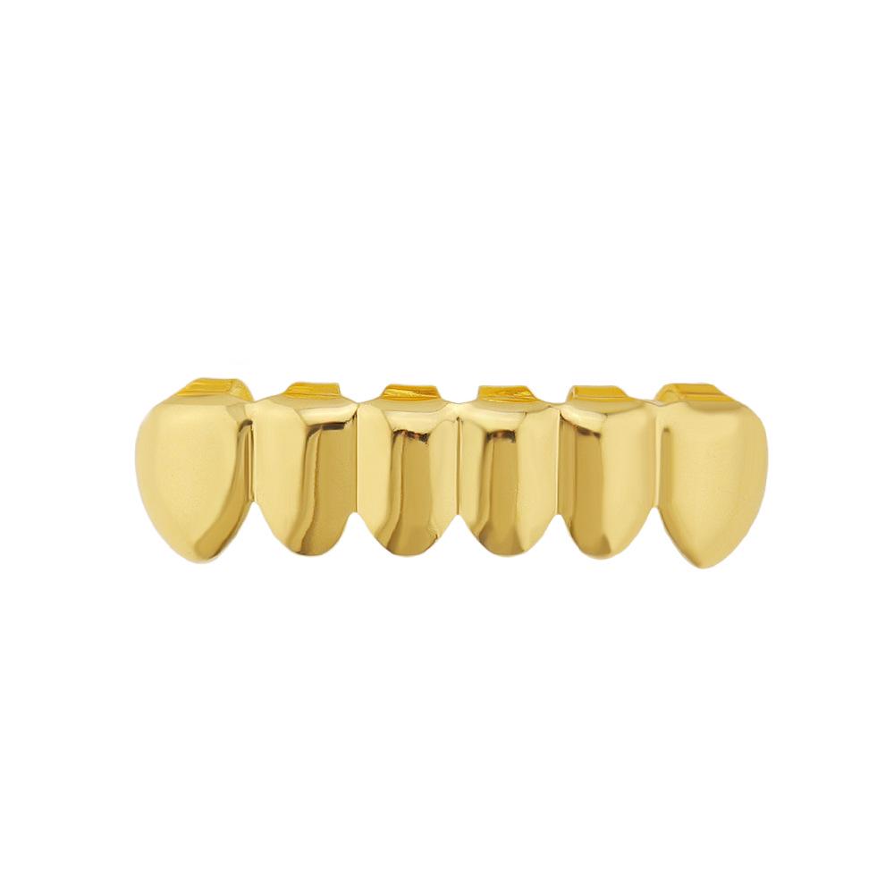 European & American Gold-Plated Hip-Hop Grillz: Glossy Tooth Accessories
