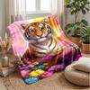 Tiger Spirit in Water Theme blanket Lightweight Warm Flannel Blanket Decorative Throw Blanket for Home Decoration