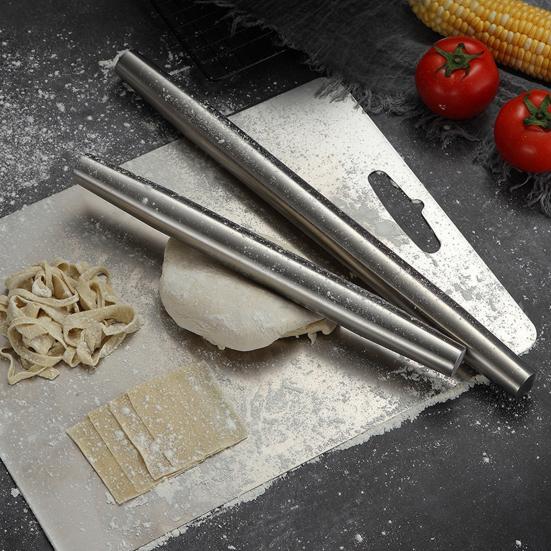 Скалка для теста Многоразовая Пищевой класс Не прилипающая Полированная Долговечная Экономия усилий Нержавеющая сталь Гладкая поверхность Изготовление Кухонная скалка для