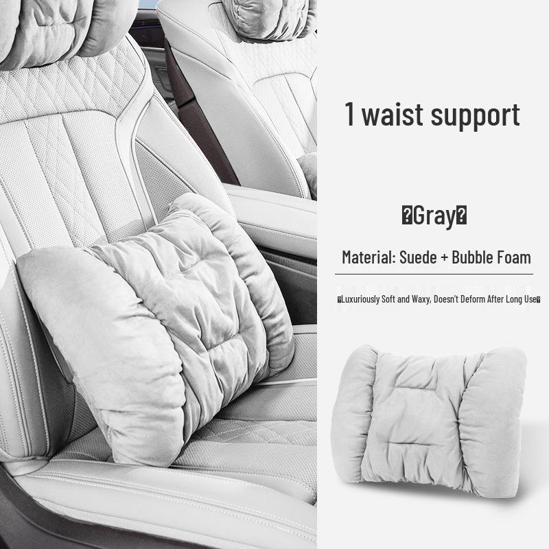 Роскошный зимний замшевый подголовник для автомобиля: Плюшевая подушка для поддержки поясницы и шеи