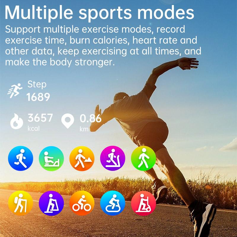 SACOSDING Sports Wristband With HD Screen Waterproof Sleep Heart Rate Monitoring  Step Counting Sports and Health Smart Wristband
