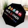1 PC Automatic Folding Umbrella - Pacman Pattern Portable Foldable Design With 8 Ribs Christmas Birthday Gifts