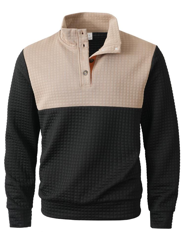 Повседневный Спортивный Весна Осень Зима На открытом воздухе Пэчворк Цветная Пуговица Свитер Куртка Влагоотводящий Удобная Посадка Приятный к коже Дышащий Топы