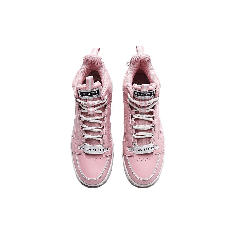 Anta Высокие повседневные кроссовки для скейтбординга женские кроссовки резиновые-розовые 922018060-3