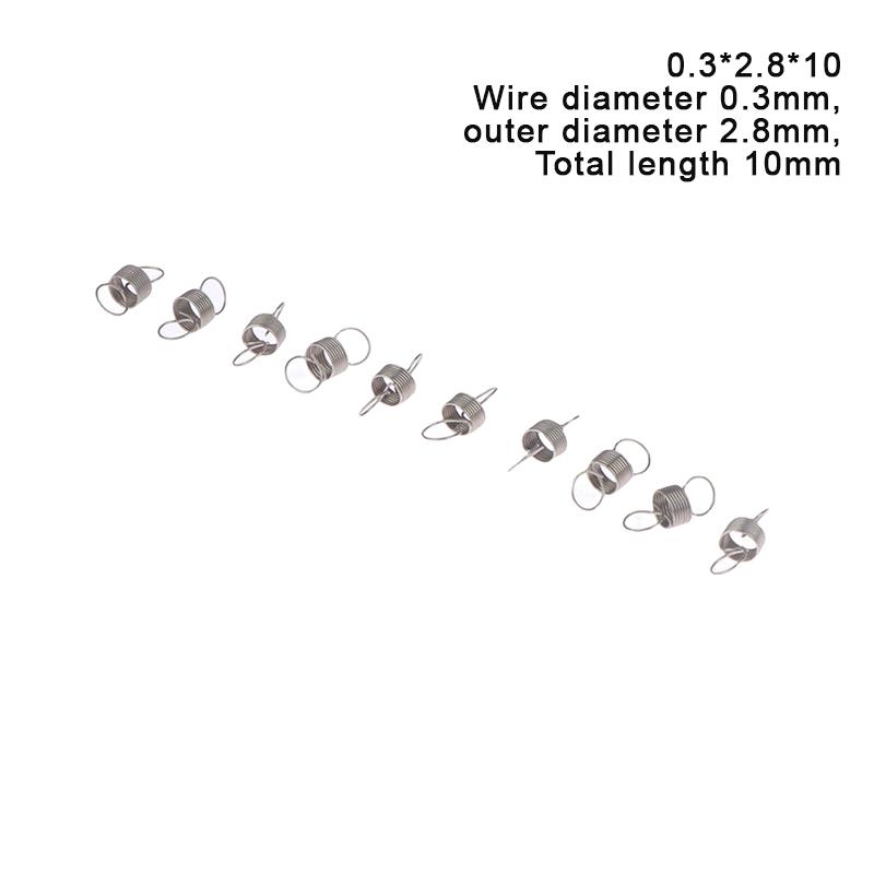 10 шт./лот, пружина растяжения 0,3 мм, удлинительная пружина из нержавеющей стали 304, наружный диаметр 3 мм-4 мм