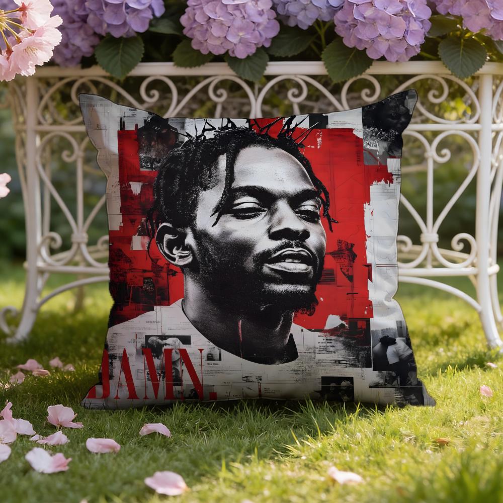 Чехол на подушку с изображением рэпера K-Kendrick Lamar, двойного назначения для дома и автомобиля: Двусторонняя конструкция для максимального комфорта