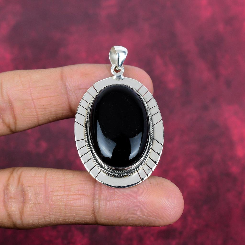 Black Onyx Jewelry, 925 Solid Sterling Silver Pendant Handmade Gemstone Jewelry, Gifts For Wife Brand New Pendant