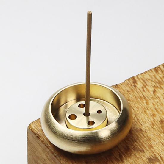 Incense Burner Brushed 5 Holes Surface Anti-oxidation Compact Detachable Brass Stick Holder for Home