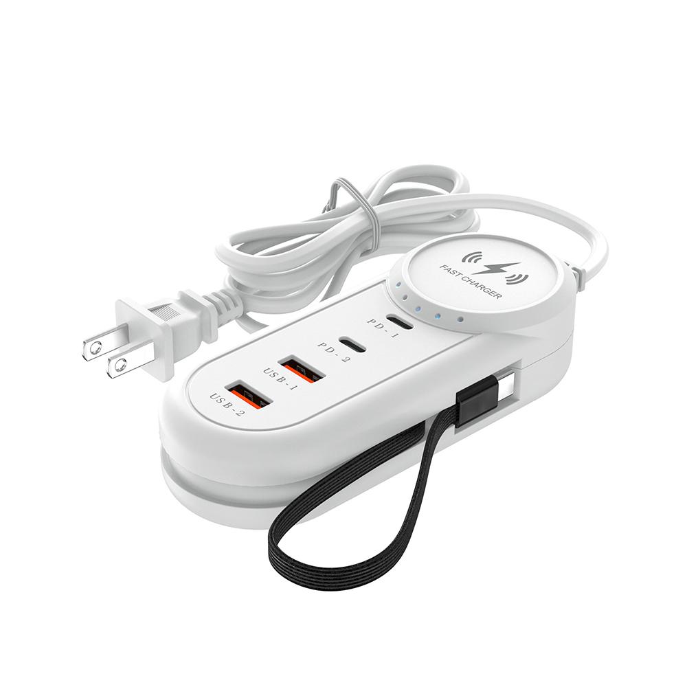 4-в-1 Зарядная станция Удлинитель USB C Быстрая зарядка Зарядное устройство для телефона Розетка для IPhone Samsung Xiaomi Huawei EU/US/UK Вилка Настенный адаптер