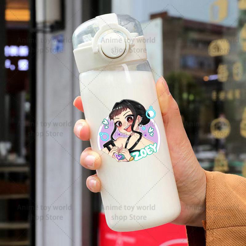 KPop Охотники на демонов Спортивная прозрачная бутылка для воды Портативная для спортзала Путешествий Прозрачная Герметичная Питьевая Матовая 400 мл Игра Развлекательная Безопасная Подходит для детей Веселая