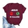 JUSUS iS CALLING Футболка с буквенным принтом Женская футболка с коротким рукавом и круглым вырезом Свободная женская футболка Женская летняя футболка Топы Одежда