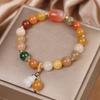 Retro Style Chinese Style Jade Agate Crystal Bracelet  Women's Handmade Gourd Bracelet Lucky Accessories