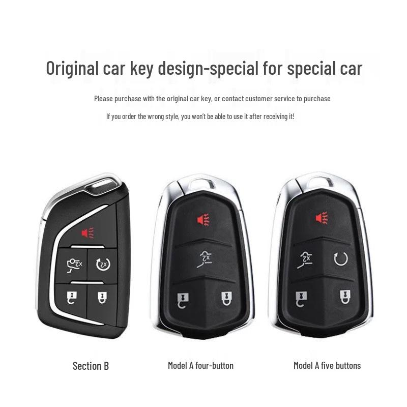 Чехол для ключа Cadillac для XT5, XT4, XT6, CT5, CT6, CT4, XTS, ATSL - Прозрачный корпус