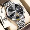POEDAGAR Top High Quality Man Wristwatch Chronograph Stainless Steel Fashion Men's Quartz Watches Waterproof Luminous Men Clock