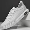 2025 First-layer Cowhide White Shoes Men's Leather Casual Board Shoes White Leather Versatile Casual Lace-up Men's Shoes