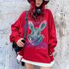 Sweatshirt Women's Printed Fake Two-piece Loose Mid-length Round Neck Top