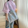 1 Vintage Flower Canvas Bag Casual Shoulder Bag Cloth Bag Handheld Large Bag Student Sweet Tote Bag