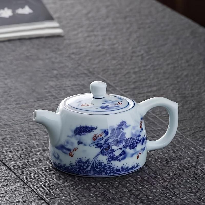 Синий и белый фарфоровый чайник Керамический чайник Чайник для приготовления чая Чайный сервиз кунг-фу Один горшок Чайная чашка - Чайный сервиз кунг-фу ручной работы для чая и кофе E
