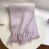 Women's Autumn Winter Warm Long Scarf Elegant Cashmere-like Pashmina Solid Color Tassel Shawl