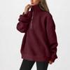 Women's Plush Sweatshirt Womens Fashion Casual Long Sleeve Pocket Hooded Zipper Thick Pullover Sweatshirt
