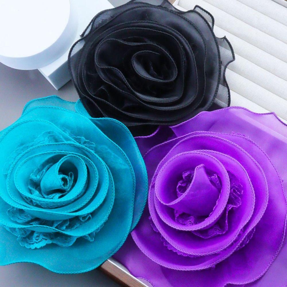 Multi-layer Yarn Rose Flower Brooch Organza Multi-Layer Floral Brooch for Women