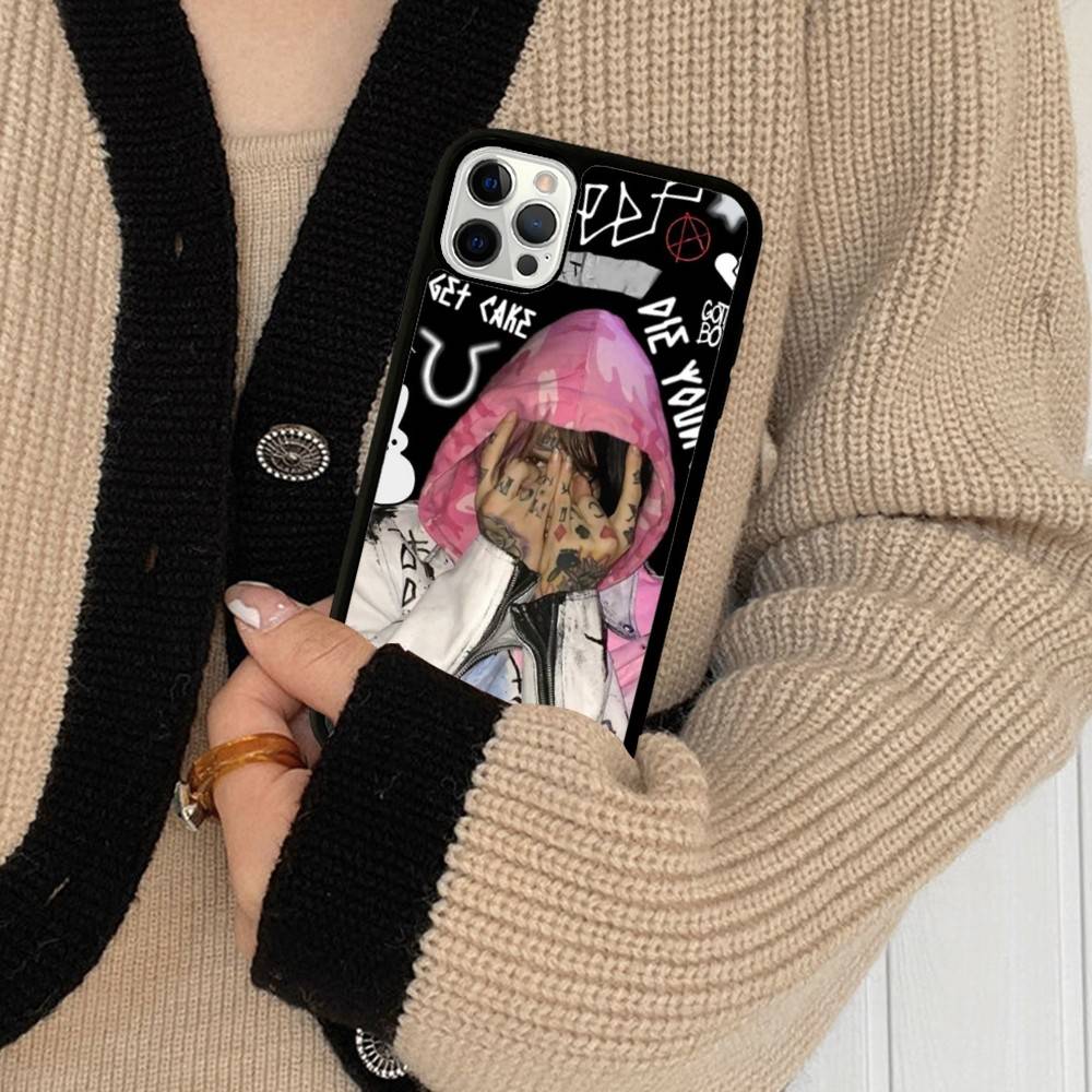 Чехол для телефона Emo Rapper Lil Peep для iPhone 17 16 Pro Max 11 12 13 14 15 Жесткий PC+TPU Задняя крышка с подставкой