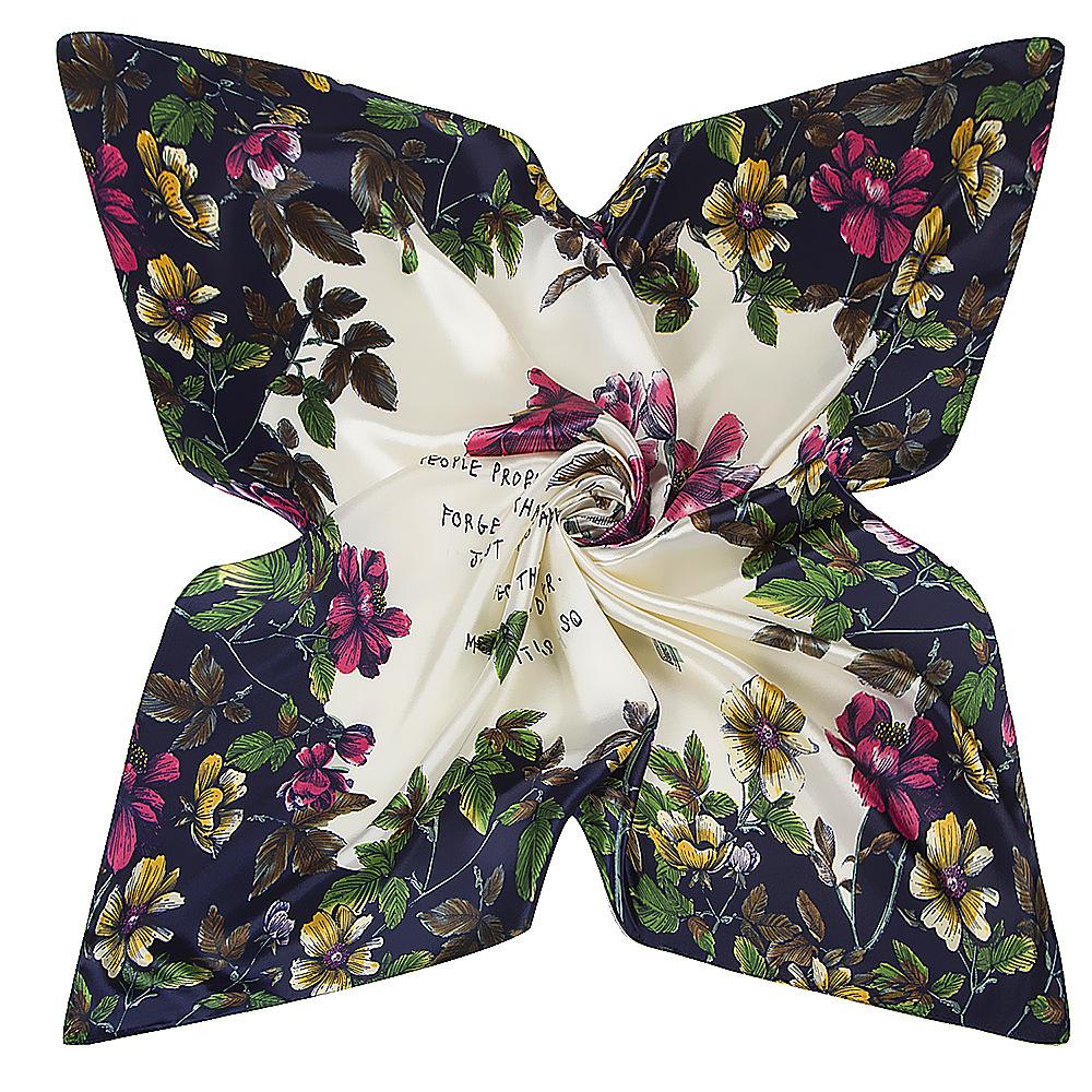 New Arrival Korean Style Hand Paint Rose Silk Satin Square Scarf Spring Autumn Women Scarfs Shawls 90*90 Cm Scarves