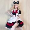 Halloween maid outfit, gothic style, dark red color scheme, academic style Lolita Lolita cosplay Dress cos