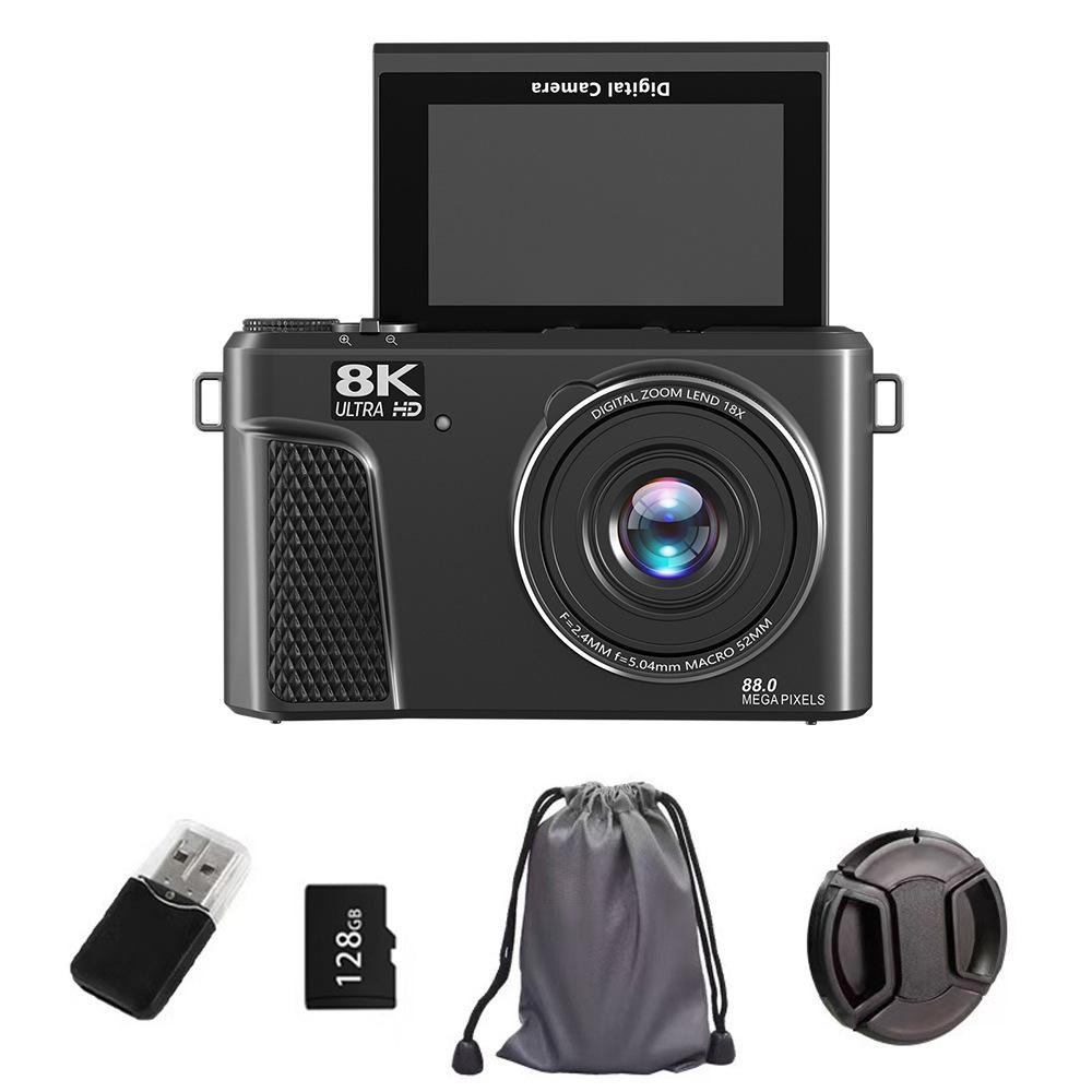 8K Mirrorless Digital Camera with Flip Screen and WiFi for Students and Group Photos