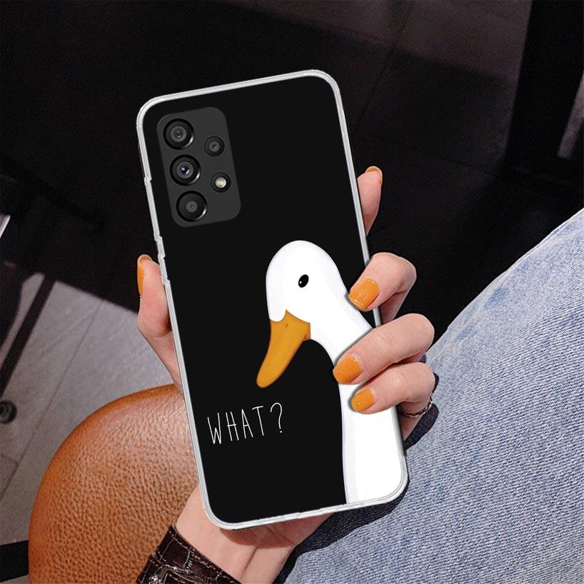 Мультяшный Милый Гусь Игровой Чехол для Телефона Samsung Galaxy A17 A37 A57 A16 A26 A36 A56 A15 A14 A13 A55 A54 A53 A35 A34 A33 A25 A24 A2