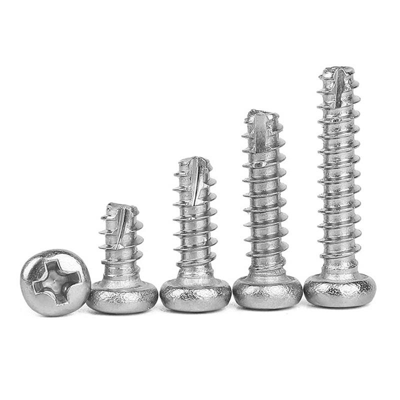 Nickel-Plated Phillips Pan Head Self-Tapping Screw with Cutting Tail - M2/M3/M4