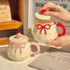 Girl's Heart Birthday Gift High-value Cute Bow Ceramic Mug Girls Practical Souvenir Gift Box