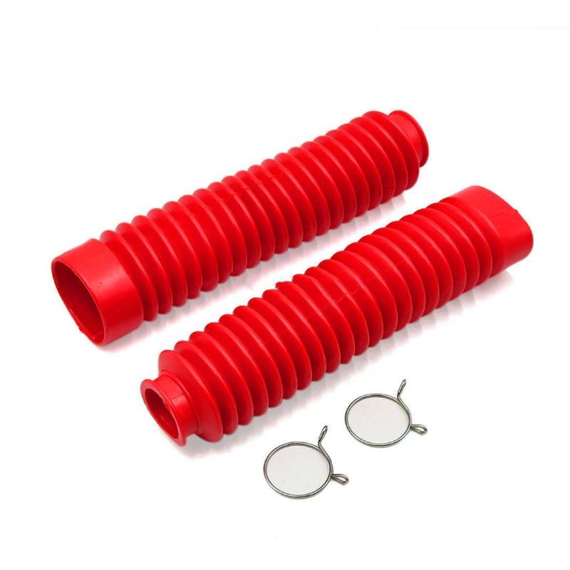 1 Pair 205mm Universal Motorcycle Rubber Front Fork Shockproof Dust Cover Gaiters Gators Boot Shock Protector