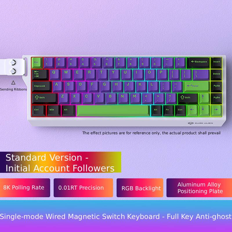 Low Noise USB Wired Keyboard 8K Return Hot Swap 0.01mm RT Custom RGB 65% Layout Size E-Sports Mechanical Gaming Keyboard