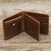 100% Genuine Leather Mens Wallet with Coin Pocket Bi Fold Pure Leather Wallet for Men