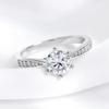 Настоящее обручальное кольцо с муассанитом 0,5-3 карата для женщин, стерлинговое серебро, круглые блестящие бриллиантовые пасьянсы, обручальные кольца, подарок