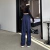 Workout Trousers Casual Pants Women High Waist Wide Leg Pants Breathable Striped Suit Pants  Female
