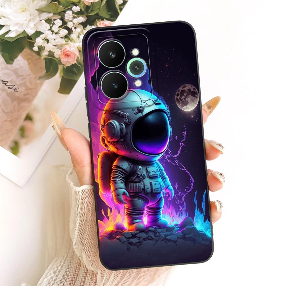 Чехол для Realme 15 Pro Корпус RMX5101 Силиконовый Роскошный Модный Цветы Каваи Милый Расписной Ударопрочный Чехол для Телефона