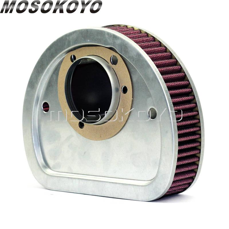 Red Blue Motorcycle Air Filter High-Flow Air Cleaner Intake for Harley FXSB FLST FXST FXD Softail Dyna Fat Boy Fat Bob 2007-2015