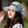 Look Stylish and Stay Cool: 1pc Women's Fashionable Knitted Stitching Hat with Large Flower and Mesh Breathable Foldable Basin Hat