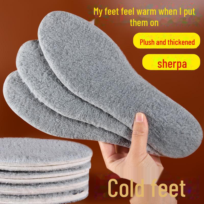 Зимние шерстяные бархатные стельки: Износостойкий, впитывающий пот, влагонепроницаемый и удобный. Можно обрезать по размеру.