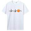 Basketball Heartbeat TShirt Men Birthday Gifts Short Sleeves Funny Tees O Neck Cotton Clothes Humor T Shirt