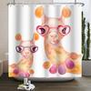 Cute Funny Lama Alpaca Shower Curtain Fun Cartoon Animals Cactus Shower Curtains for Bathroom Home Decor Waterproof Bath Curtain